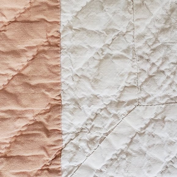 Antique 1860 -1880 Cake Stand Basket Quilt Hand Stitched Hand Piece Cotton 76x61 - Picture 7 of 12